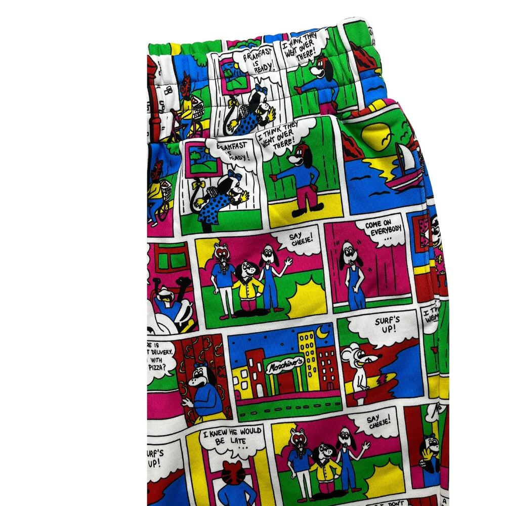 5-44 MOSCHINO x JEREMY SCOTT NWT 100% Cotton Sweat Shorts Comics Large IT50/US34 - Picture 3 of 9